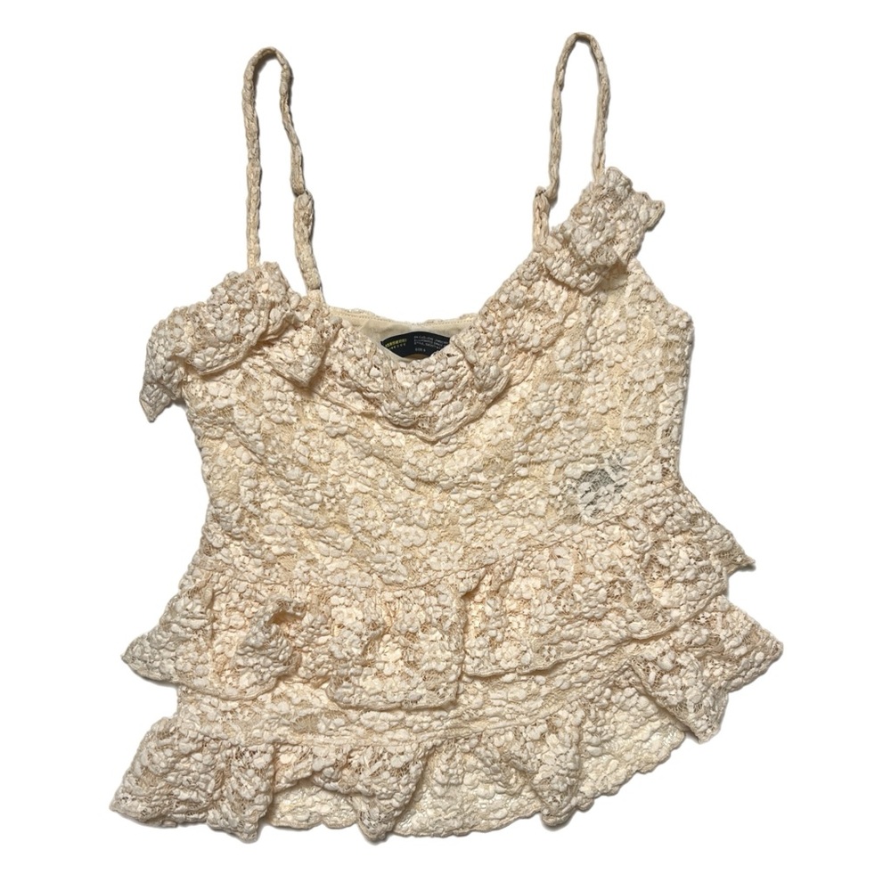 Finesse Lari Ivory Asymmetrical Ruffle Top (small)